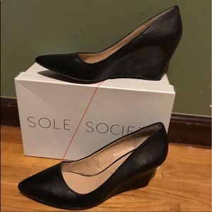 Sole Society black wedges size 10